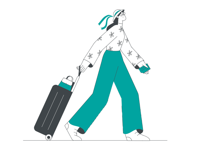 Xica con maleta anant-se de viatge